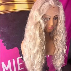 28inch Silver Crimped 13x2.5inch Synthetic Lace Front Hair Wig